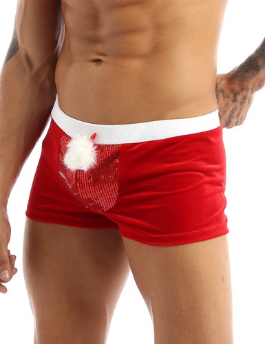 Hombres Navidad Terciopelo Boxer Shorts Ropa Interior Cintura Elástica Calzoncillos Disfraces - Imagen 11 de 50