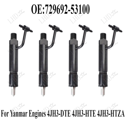 4 Pcs Fuel Injector For Yanmar Engines 4JH3-DTE 4JH3-HTE 4JH3-HTZA 729692-53100~ - Picture 3 of 6