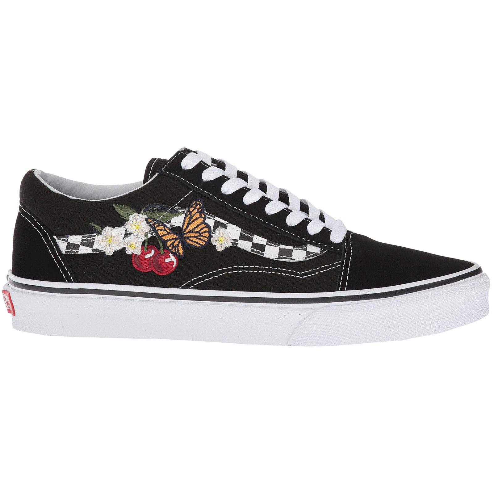 Vans Old Skool Checker Floral Canvas Suede Casual Lace-Up Unisex Trainers Vans Old Skool Checker Floral Canvas Suede Casual Lace-Up Unisex Trainers