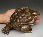 Superb Bronze 3 legged 7 stars Lucky fortune Jin Chan toad Feng Shui Statue