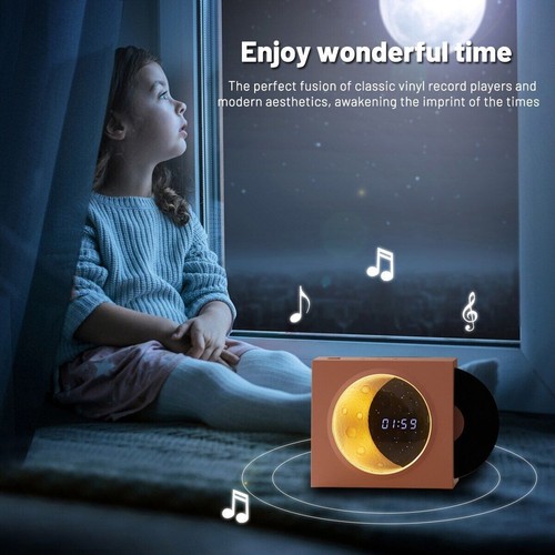 360° Stereo Wireless Bluetooth Speaker with Moon Atmosphere Lamp & Clock - Photo 2 sur 19