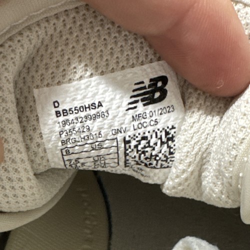 Zapatillas de baloncesto New Balance 550 HSA BB550HSA BEIGE ancho D para hombre y mujer 8 - Imagen 5 de 5