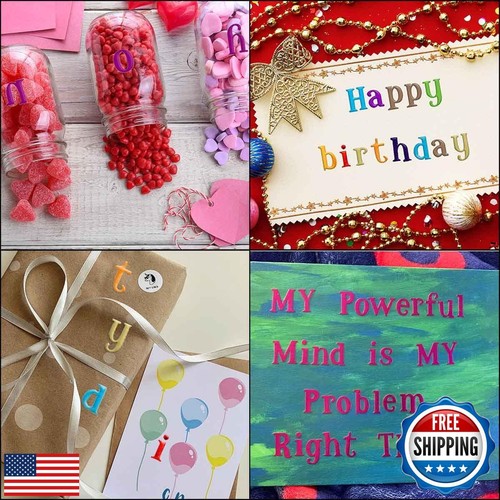 10 Sheets Letter Stickers Colorful Glitter Self Adhesive Alphabet Sticker Shi - Picture 4 of 5