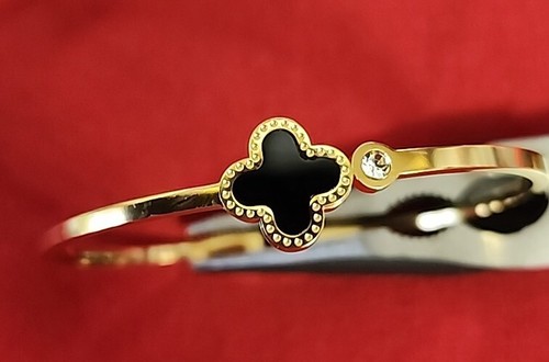 Open cuff stainless steel bracelet, Golden & RED Color New - Picture 6 of 13