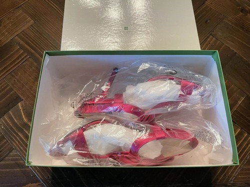 Kate Spade Shoes Lovely 7.5 Hot Pink Bow Satin Strappy Heel with Box - Picture 6 of 7