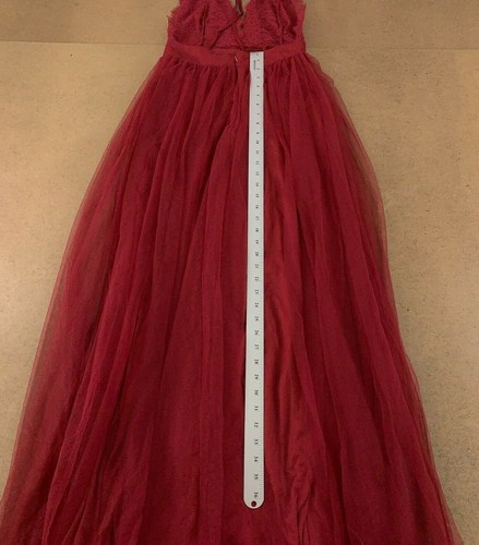 Minuet Women's Size Small Burgundy Sleeveless V Neck Front Slit Maxi Dress NWT - Picture 7 of 8