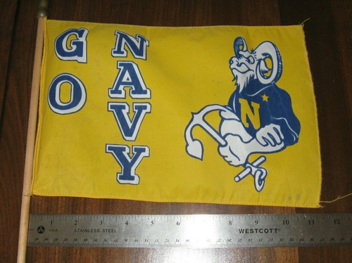 Vintage USNA Naval Academy Rally Flag and Set of 2 Cheering Cones Megaphones - Picture 7 of 11