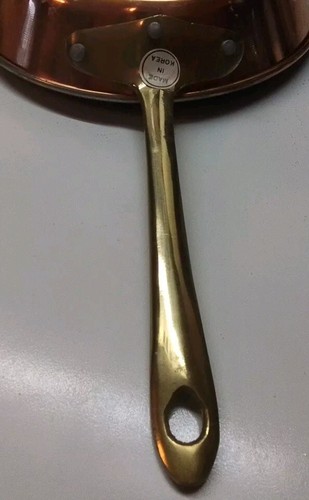 Kupfer Bratpfanne 6" rund mit Messinggriff Made in Korea für Dekor verwendet - Bild 6 von 10