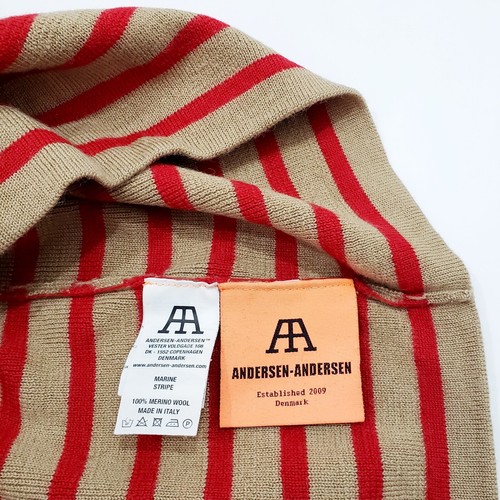 ANDERSEN DENMARK Merino Wool Boatsman Sailor Sweater Breton Stripe Jumper S-M - Picture 3 of 5
