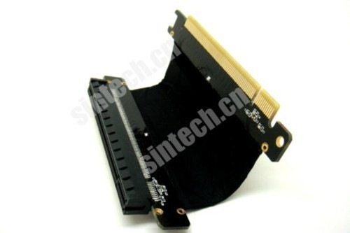 High-Speed PCI-E X16 Riser Card with 50mm Flexible Silver Cable - 180° Rotation - Afbeelding 3 van 6