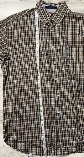 VINTAGE Tommy Hilfiger Shirt Mens Large Blue Yellow Button Up Long Sleeve - Picture 4 of 8