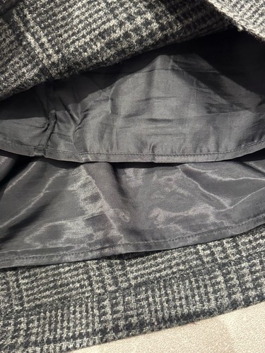 Jack Wills Tweed Black/grey Wool/velvet Mini Skirt Size UK 12 - Picture 10 of 15