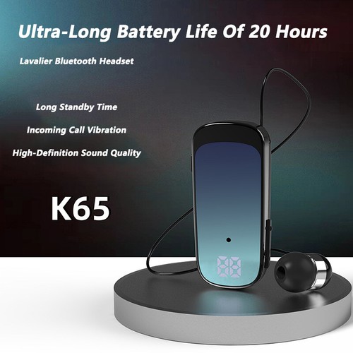 Bluetooth Earbud Retractable Headphones Collar Clip Headsets Handsfree for Phone - 第 9/16 張圖片