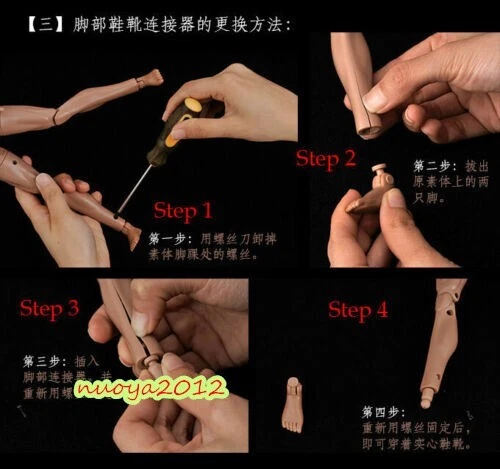 Universal 9Pcs Neck Joint Connector Fit 1/6 Scale 12" Head Sculpt Hot Toys Body - Image 4 of 4