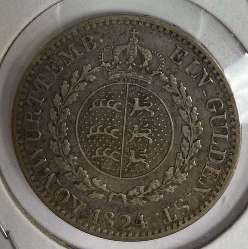1824 - W Deutsche Staaten Württemberg 1 Gulden seltene Ausgabe - Bild 2 von 2