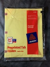 AVERY 25180 COPPER REINFORCED GOLD STAMPED LEATHER TAB DIVIDERS A-Z NEW