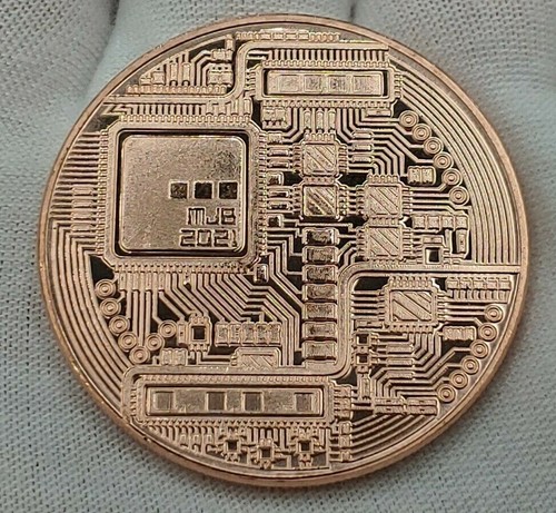 Bitcoin Dogecoin Pure Copper Coin Round 2oz lot Limited Mintage 1oz of each coin - Picture 3 of 12