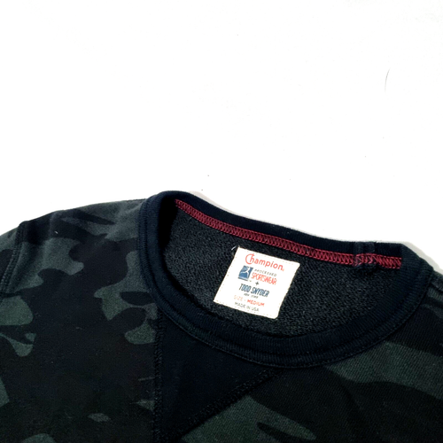 Champion Todd Snyder Sweater Black Camo Pullover Jumper Men Size M Print - Bild 12 von 24