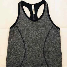 Ebb & Flow Exercise Shirt Women S Gray/Black Stretch Racerback Tank Workout