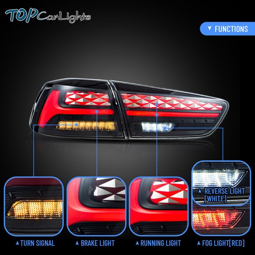 Luces traseras LED VLAND para Mitsubishi Lancer EVO X 2008-2020 Start-UP Animation - Imagen 3 de 14