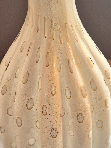 Alfredo Barbini Bullicante Art Glass Vase Lamp Drilled Vintage 1960s MCM Italian - Picture 4 of 13