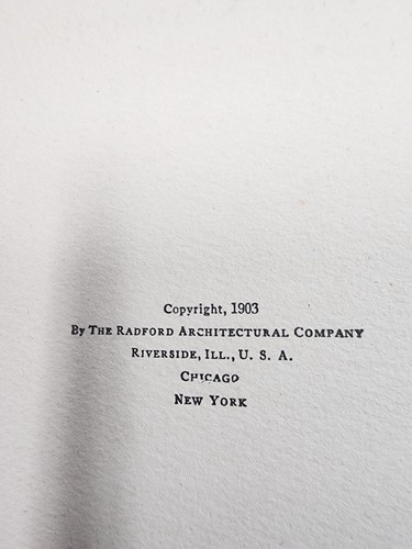 SALE THE RADFORD AMERICAN HOMES PLAN ORDER BOOK 1903 COPYRIGHT VINTAGE RARE - Bild 4 von 5