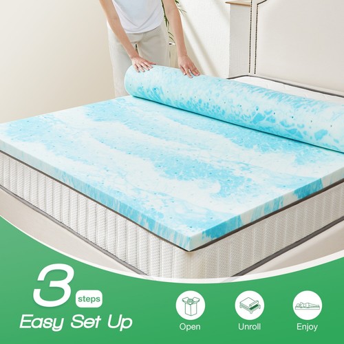2" 3" Mattress Topper,Comfortable Memory Foam Bed Topper,Twin Full Queen Size - Picture 4 of 42