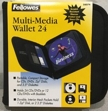 Fellowes Multi-media Wallet, 24 Disc- DVD Holder Case - New