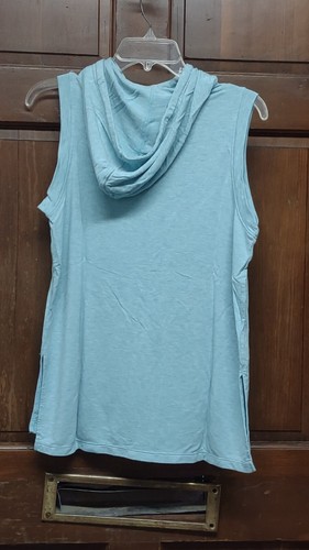 REEBOK Light Blue Workout Ready Sleeveless Hoodie Women's Size M? No Size Tag - Picture 2 of 5