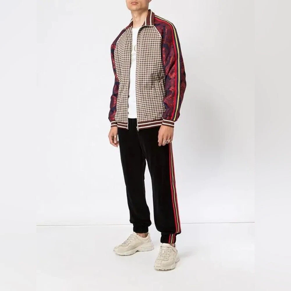 GIACCA TRACK GUCCI MICRO CHECK E STAMPA PAISLEY taglia XS vestibilità media grande nuova con etichetta