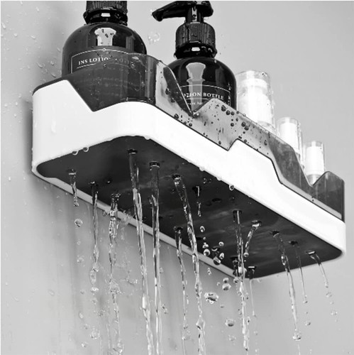 2er Badezimmer Regale Küche Wandregal Duschregal ohne Bohren Badregal mit Haken - Bild 12 von 21