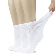 Women Cotton Diabetic Ankle Socks 3 Pairs Wide Loose Seamless Non-Binding