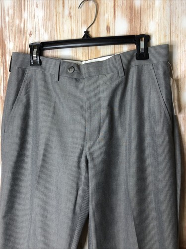 NWT Perry Ellis MINA2 Men's Slim Fit Light Grey Micro Strip Dress Suit 38R x 32W - Picture 10 of 12