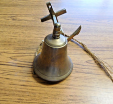 VTG BRASS SHIPS BELL  ANCHOR WALL MOUNT NAUTICAL DINNER BELL/DOOR BELL/ DECOR