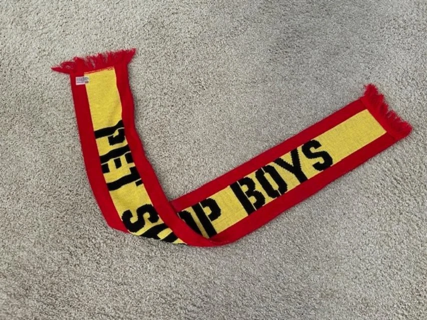 Bufanda unisex vintage PET SHOP BOYS - ¡escasa y ultra rara del Reino Unido NUEVA! Foto 3 de 4