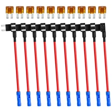 Upgraded Car Fuse Tap Adapter - Micro2 Blade Fuse Holder with 10x5A Fuses 