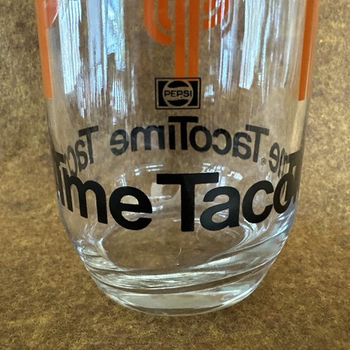 Vintage TacoTime Orange Cactus PEPSI Collector 6" Beverage Glass ~ Hard to Find - Picture 3 of 23