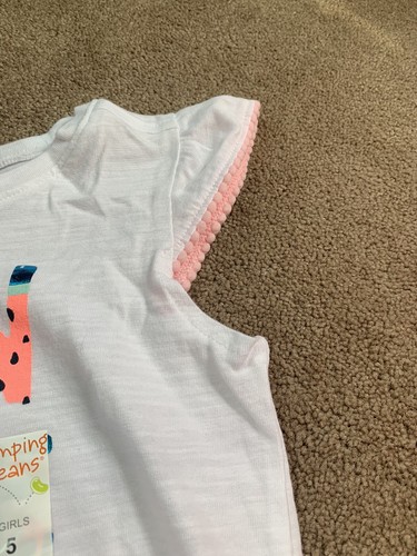 NEW Girls Jumping Beans Summer Short Sleeve Shirts Sun/Rainbow - Size 5 - Bild 6 von 6