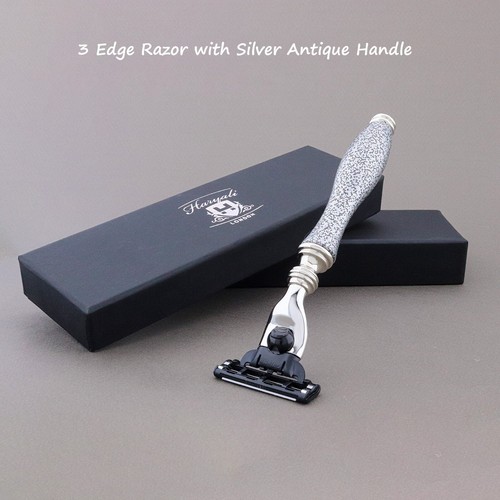 Haryali London 3 Edge Shaving Razor Luxury Men's Beard & Mustache Shaver - Zdjęcie 4 z 7