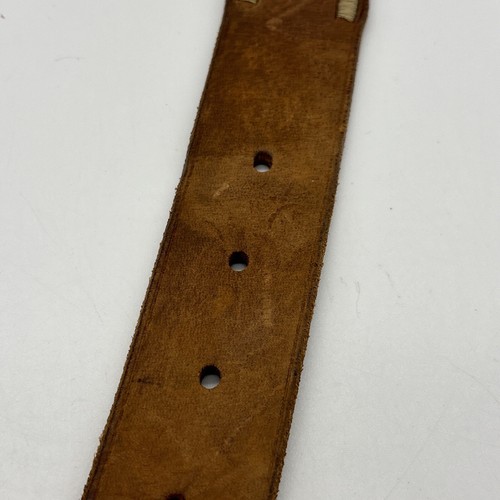 Brown Leather belt colorful beads gold buckle size 32 - Picture 10 of 13