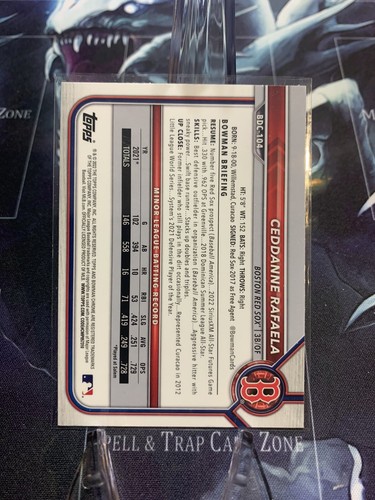 2022 Bowman Draft Chrome Black & White RayWave #BDC-104 Ceddanne Rafaela! - Bild 2 von 2