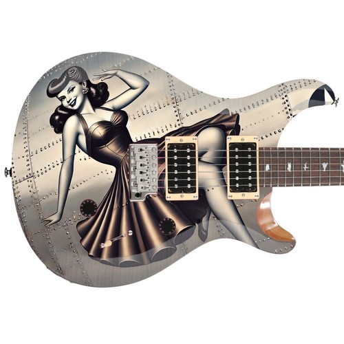 Calcomanía adhesiva de vinilo para guitar-bajo envolturas de piel personalizadas 'The Vintage War Pin Up Girl' - Imagen 4 de 6