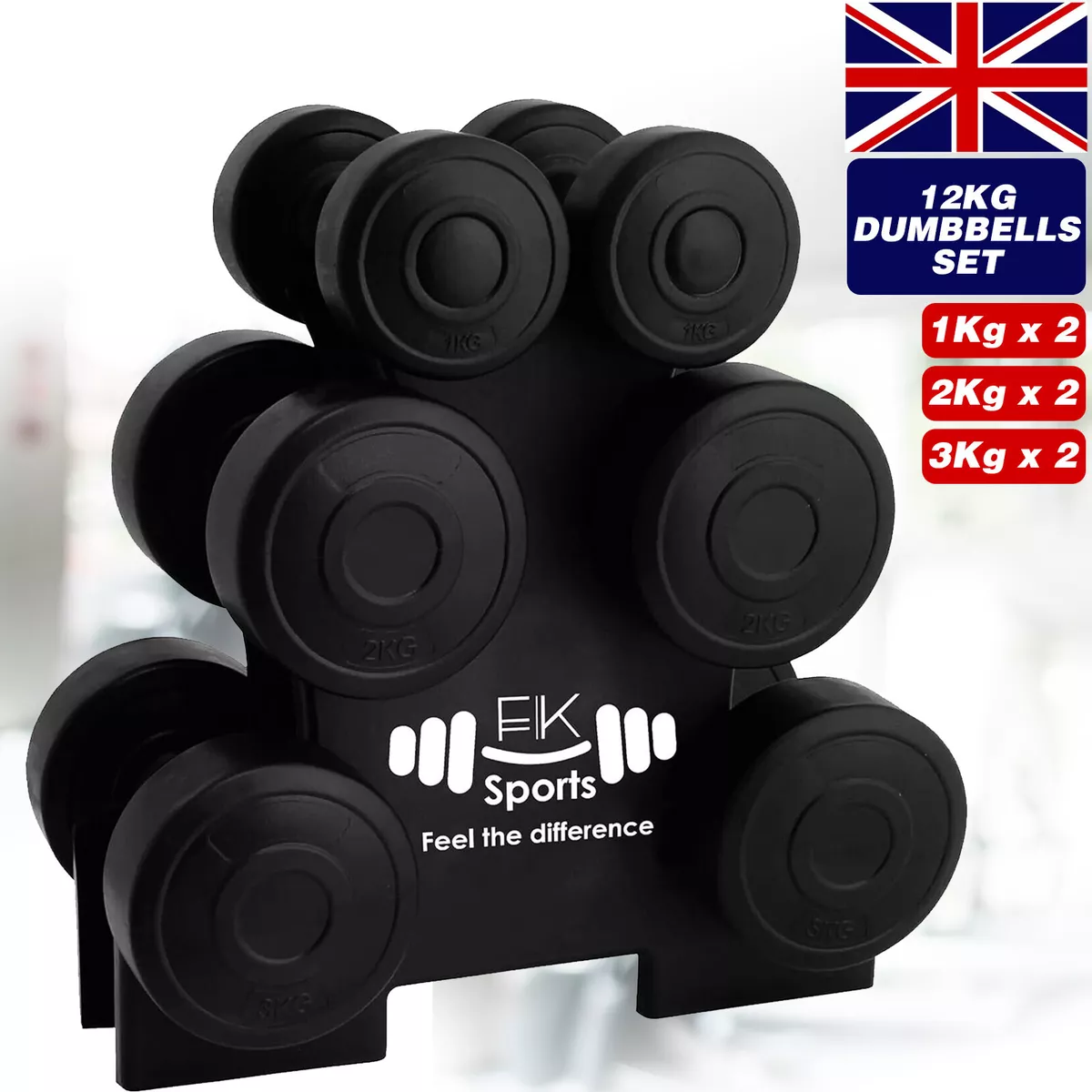 Dumbbell Weights Set with Stand Rack Aerobics Gym Class Workout