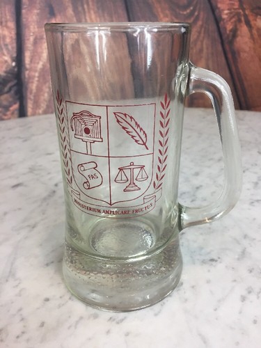 Ministerium Amplicare Fructus FAS Quill Scales Seal Glass Beer Mug Heavy Bottom - Picture 3 of 6