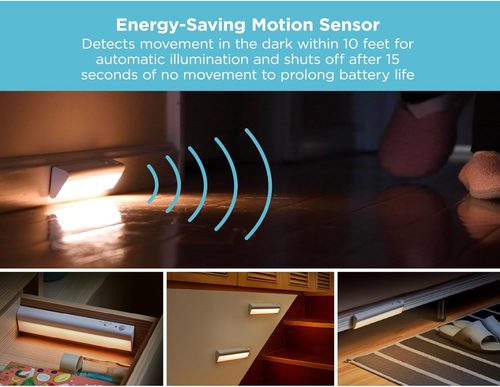 Battery Operated under Cabinet Lighting, Motion Sensor On/Off, Warm White LED, S - Picture 3 of 12