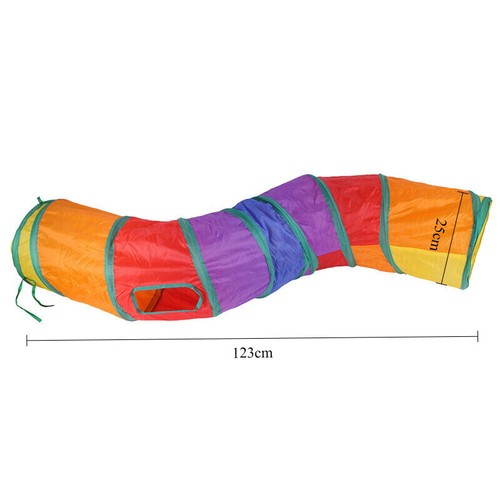 Foldable Pet Cat Tunnel Rabbit Pop Up Rainbow Tunnel Tube Puppy Kitten Play Toy - Picture 21 of 22