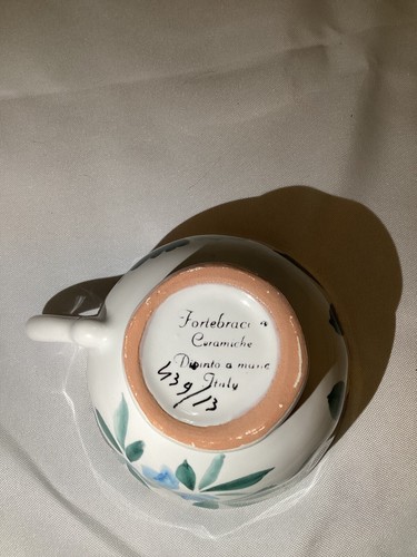 Fortebraccio Ceramiche Italy Saucers Set of 10 and 1 Tea Cup Floral - Picture 16 of 16