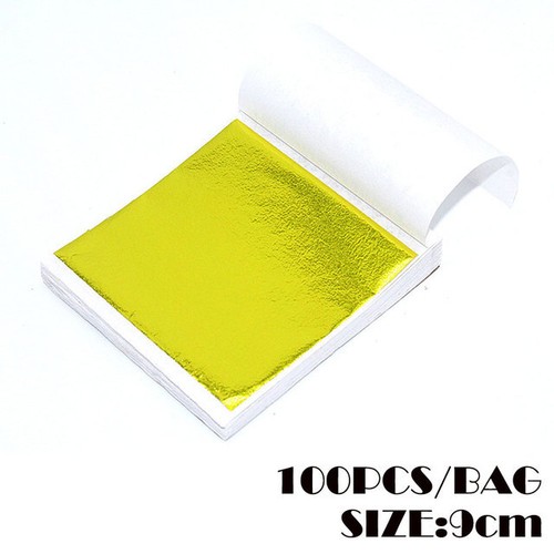 100 Sheets Gold Silver Copper Foil Paper Leaf Gilding Art Craft Metallic DIY - Picture 19 of 19