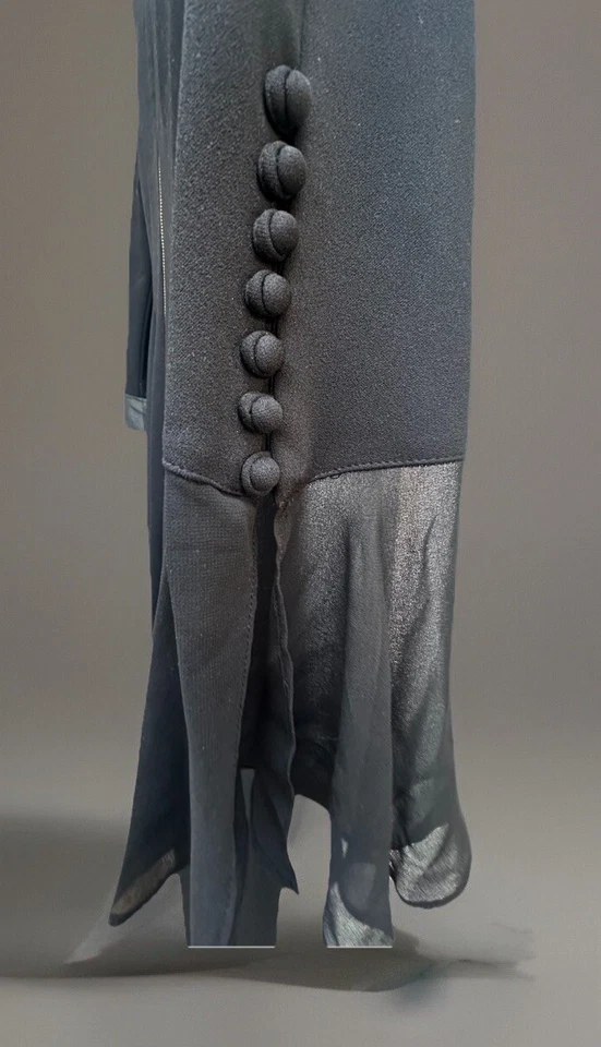 Ladies Size 6 Calvin Klein Black Dress With Exaggerated Cuff And Gold Back Zip - Image 3 of 4