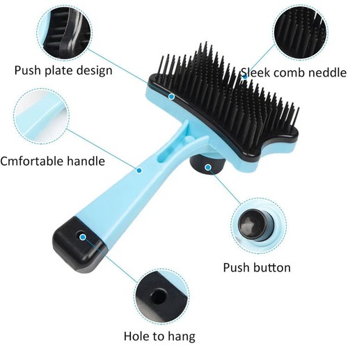 Pet Dog Cat Grooming Comb Brush Tool Gently Removes Loose Undercoat Knots Mats - Picture 2 of 15